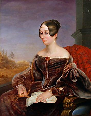 Eduard Magnus Portrait der Mathilde Grafin zu Lynar, geb. Grafin von Voss-Giewitz oil painting picture